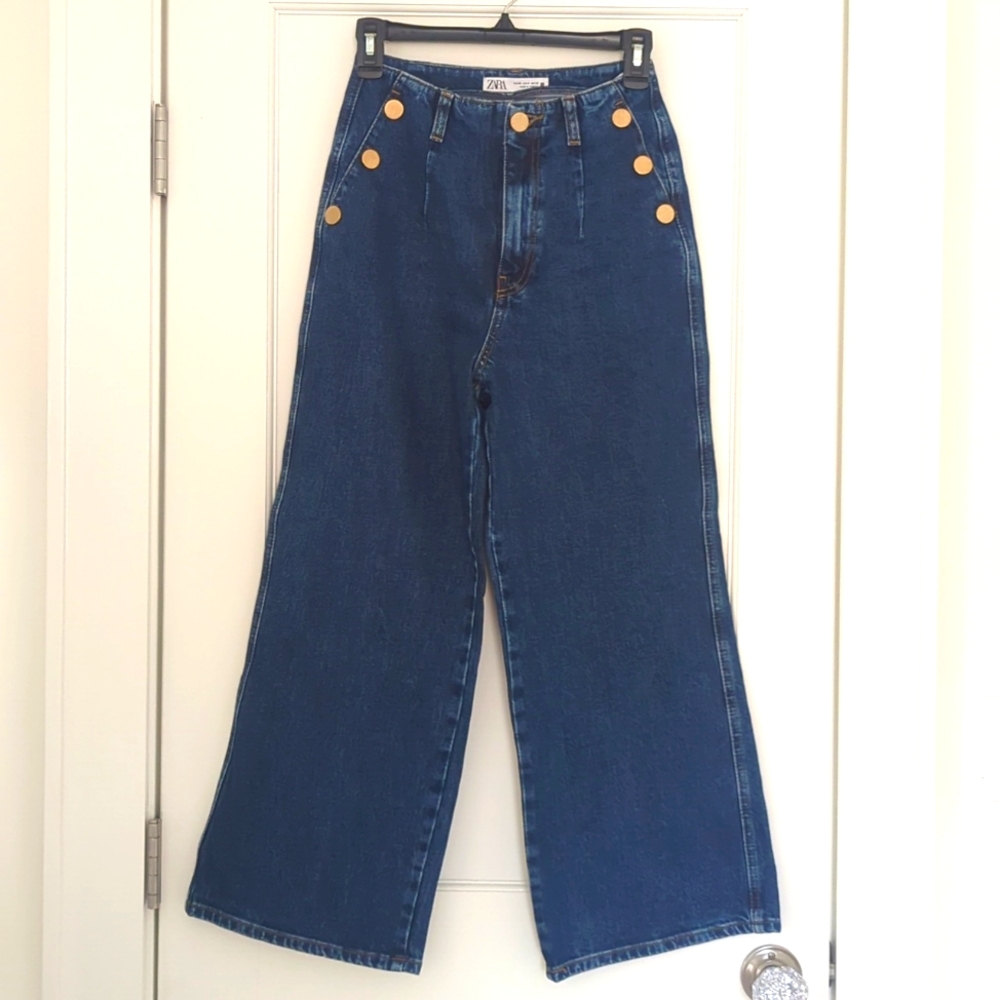 Cropped Z1975 Wide Leg Button Jeans